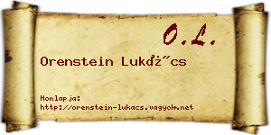 Orenstein Lukács névjegykártya